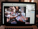 Working on the bedroom/studio composite image