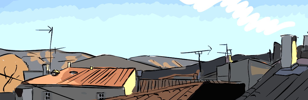 Across the rooftops